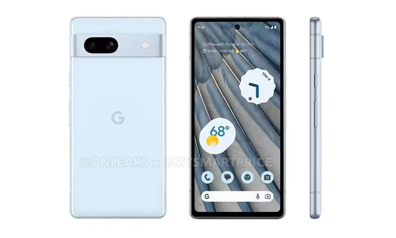 رندرهای جدید پیکسل 7a گوشی آینده گوگل را در رنگ آبی نشان می‌دهند