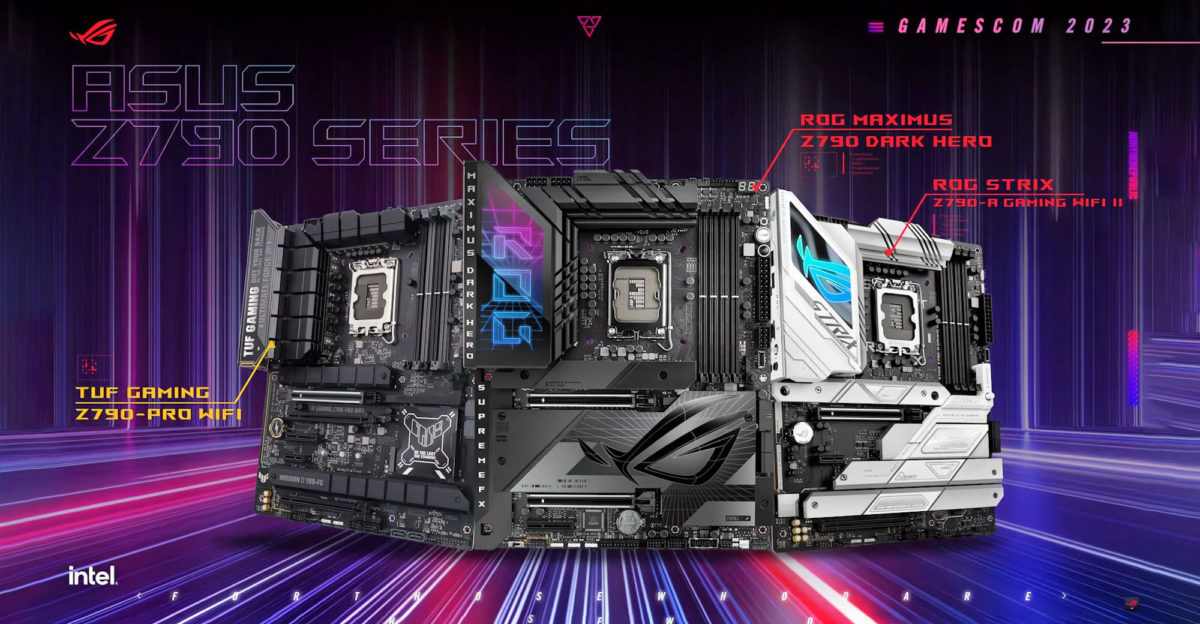 ایسوس از مادربردهای ROG Maximus Dark Hero، ROG Strix و TUF Z790 ویژه نسل چهاردهم اینتل رونمایی کرد