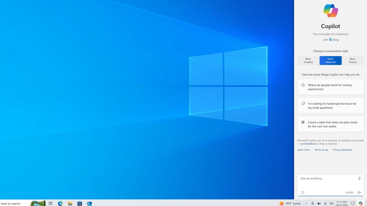 کاربران ویندوز 10 حالا می‌توانند هوش مصنوعی کوپایلوت را امتحان کنند
