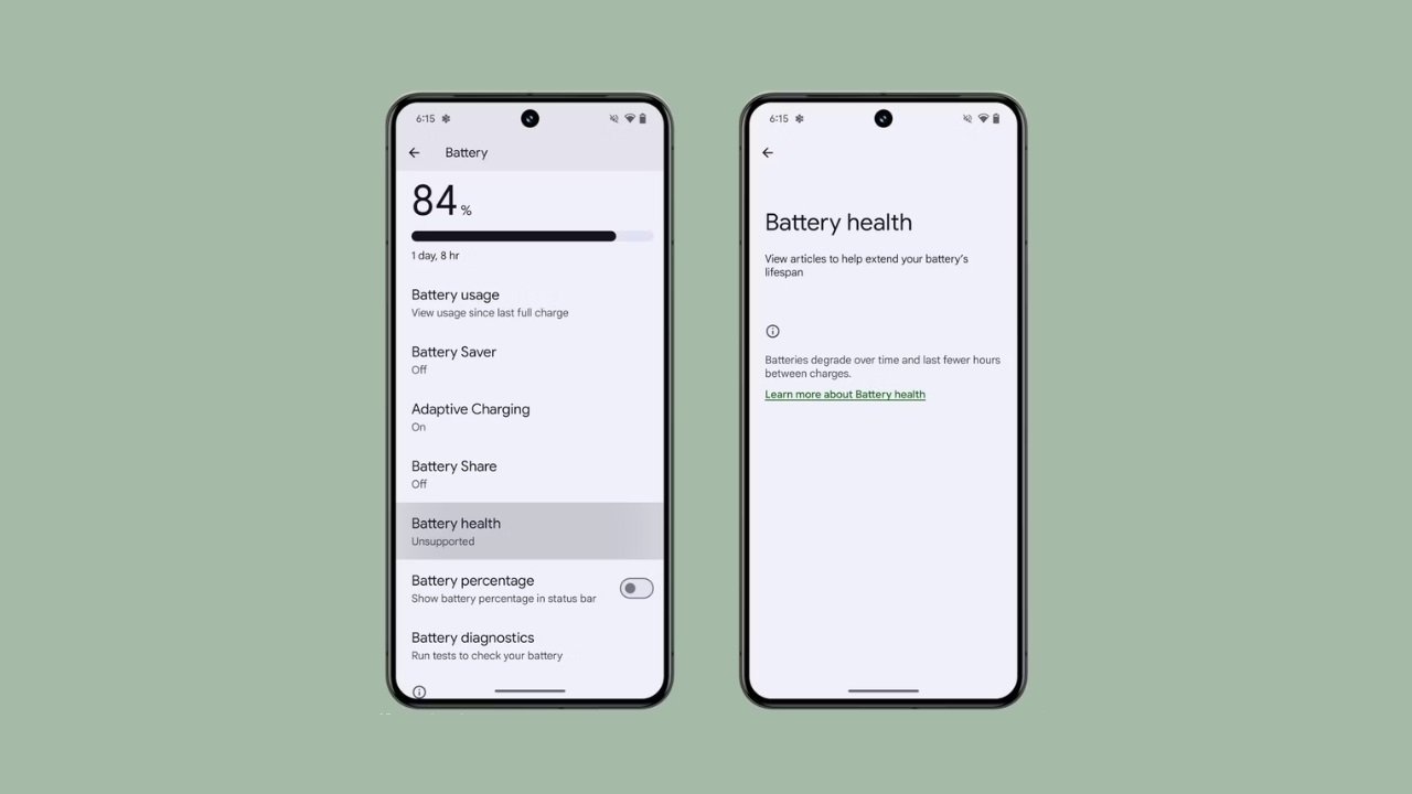 گوگل احتمالاً در اندروید 15 قابلیت نمایش سلامت باتری را فراهم می‌کند