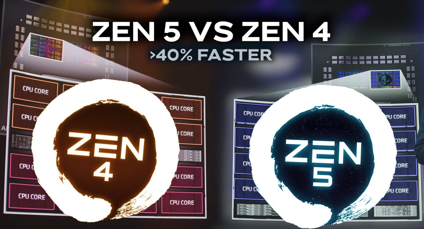 عملکرد معماری AMD Zen 5 بیش از 40 درصد سریعتر از هسته‌های Zen 4 است