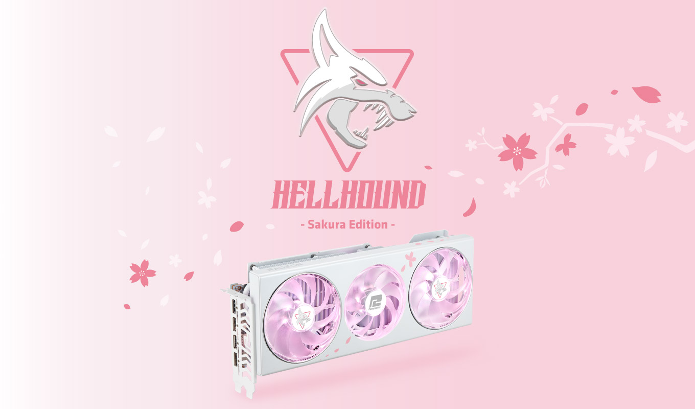 رونمایی از کارت گرافیک Hellhound Radeon RX 7800 XT Sakura: طراحی سفید و صورتی با PCB سفید