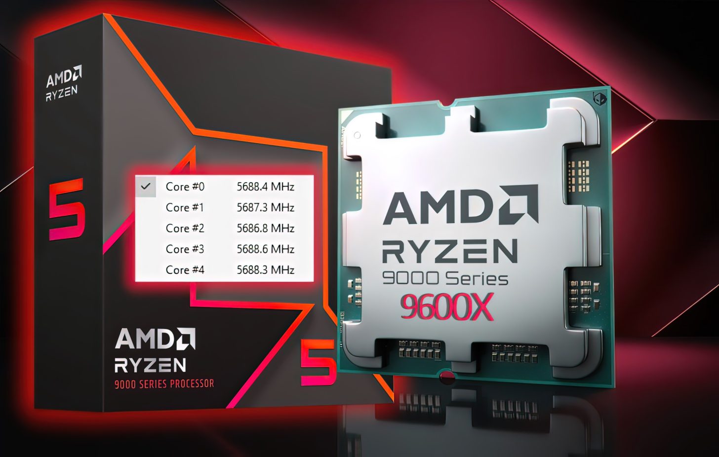 پردازنده AMD Ryzen 5 9600X ES در تمام شش هسته Zen 5 تا 5.7 گیگاهرتز اورکلاک شده است