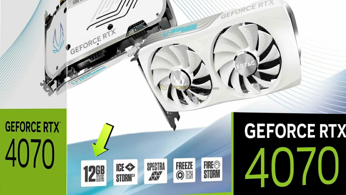 گرافیک‌های GeForce RTX 4070 Twin Edge GDDR6 زوتاک: 10 دلار ارزانتر از نسخه‌ها GDDR6X