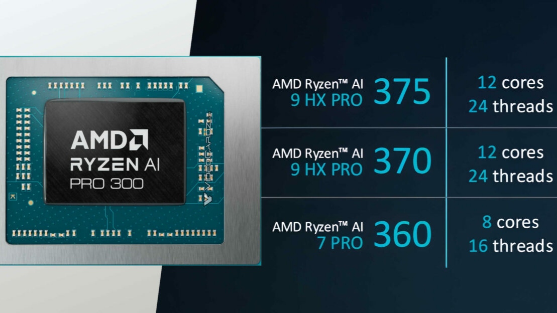 پردازنده‌های AMD Ryzen AI 300 PRO معرفی شدند: پشتیبانی از حداکثر 12 هسته