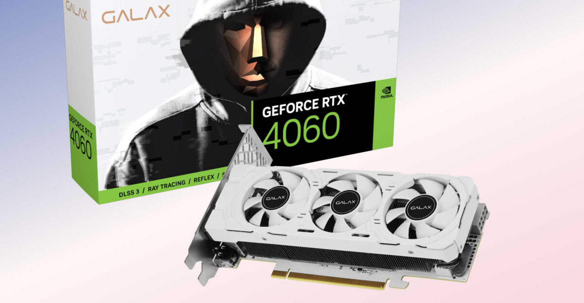 کارت گرافیک GeForce RTX 4060 شرکت گالاکس دارای سه فن و طراحی کاملا سفید است