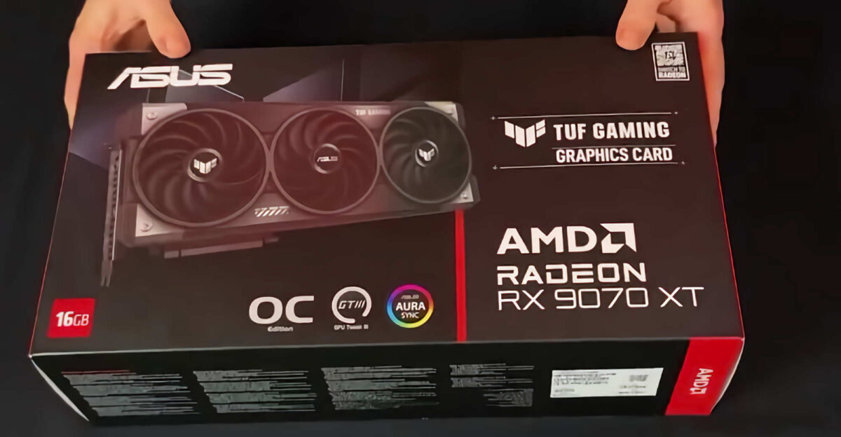 کارت گرافیک Radeon RX 9070 XT TUF ایسوس قبل از عرضه رسمی آنباکس شد