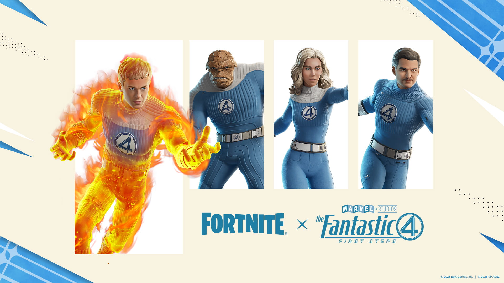 اسکین‌های fortnite شخصیت‌های fantastic four the first steps منتشر شدند