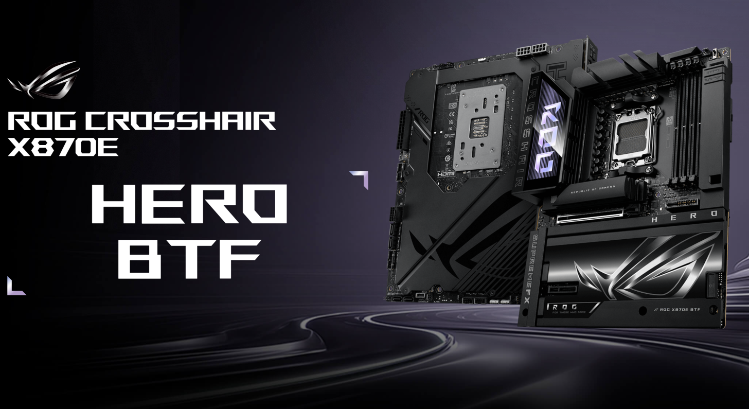 ایسوس از مادربرد ROG Crosshair X870E HERO BTF خود رونمایی کرد