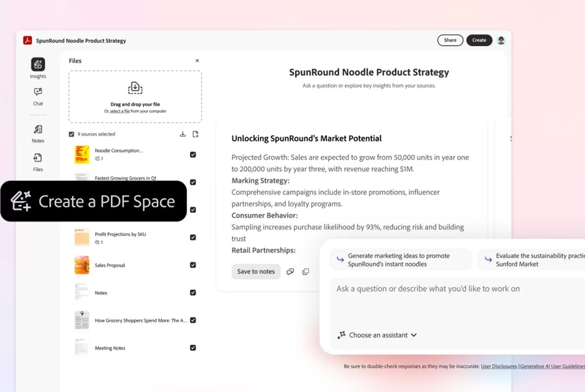 ادوبی از Acrobat Studio رونمایی کرد؛ هاب هوش مصنوعی برای اسناد PDF