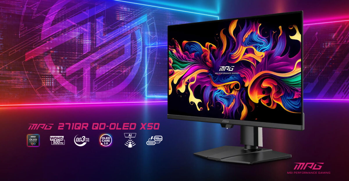 شرکت MSI از مانیتور گیمینگ MPG 271QR QD-OLED X50 خود رونمایی کرد