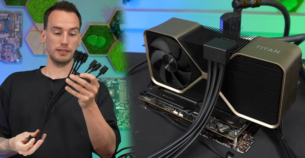 کارت گرافیک عرضه نشده RTX TITAN ADA انویدیا از یک آداپتور 6×8 پین استفاده می‌کرد