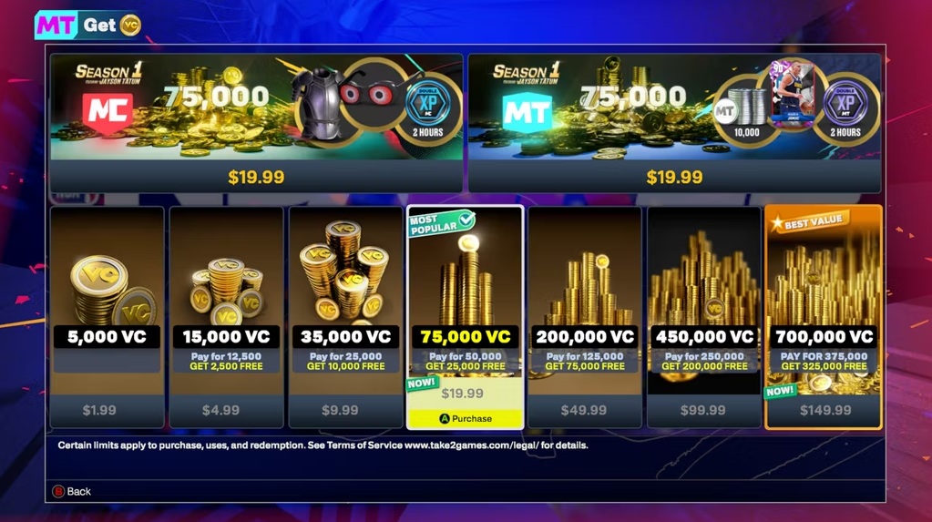 یک بازیکن بیش از 32 هزار دلار خرج nba 2k25 کرده است