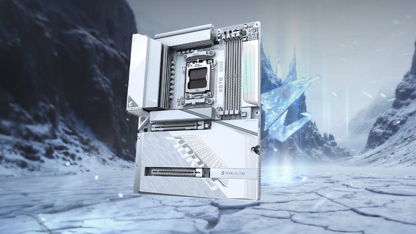 نگاهی به مادربرد X870 AORUS STEALTH ICE گیگابایت؛ سفیدبرفی با کانکتور مخفی
