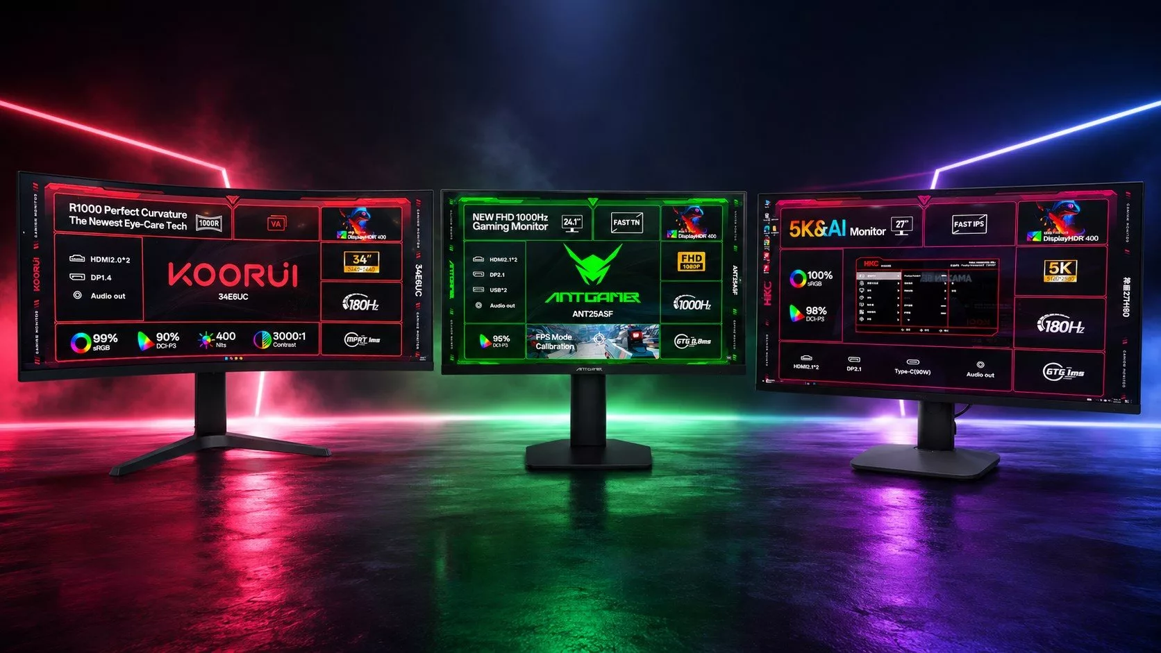 مانیتورهای جدید AntGamer از راه رسیدند؛ مدل ۱۰۰۰ هرتزی با پنل Mini LED