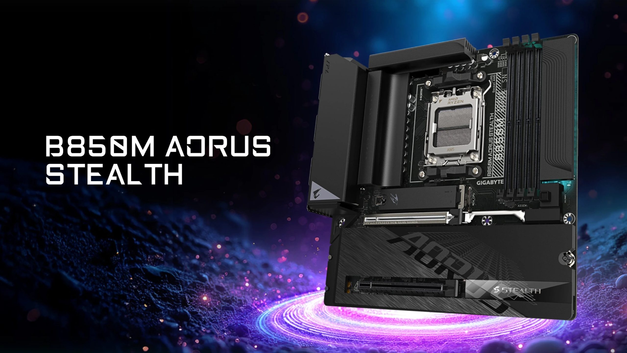 گیگابایت از مادربرد B850M AORUS STEALTH با کانکتورهای پشتی رونمایی کرد