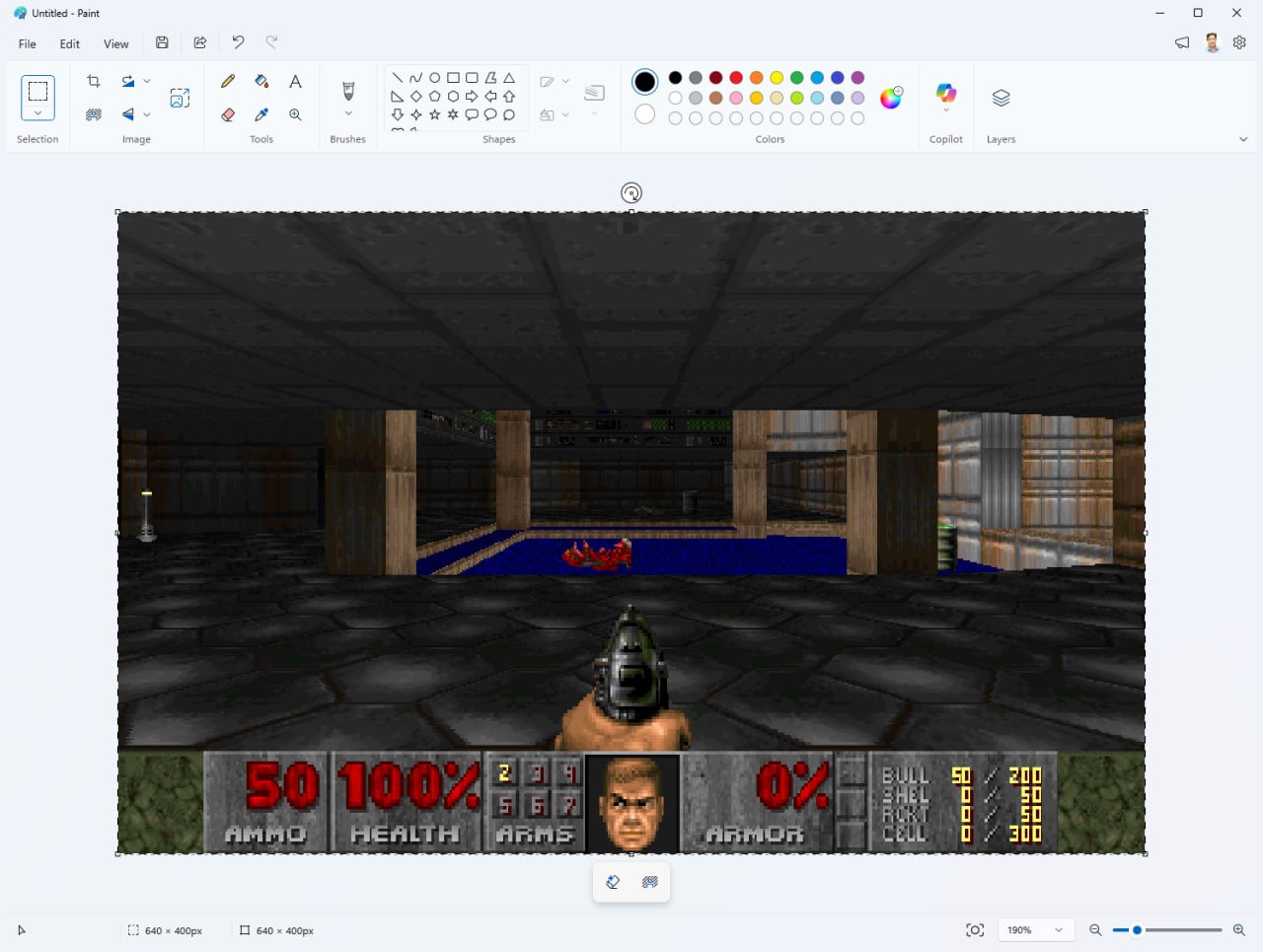 بازی Doom با نرخ ۳۵ فریمبرثانیه روی مایکروسافت پینت اجرا شد