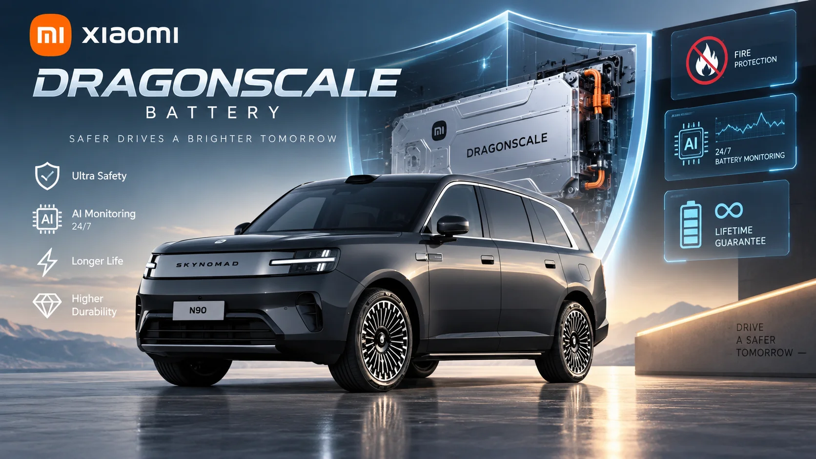 شیائومی باتری «Dragonscale» را تضمین مادامالعمر کرد؛ اگر آتش بگیرد، خودروی نو میدهد!